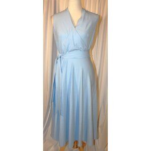 JET light blue wrap dress with side tie size MEDIUM v-neck